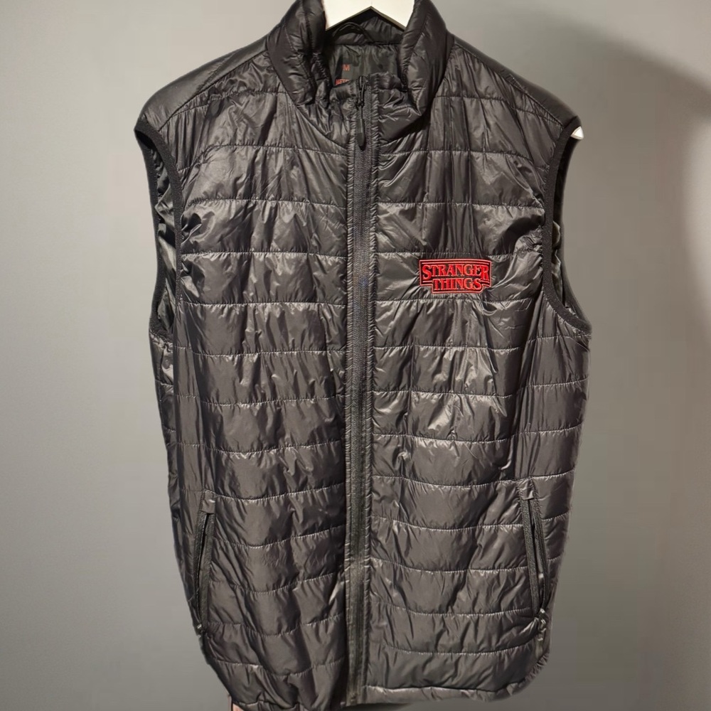 STRANGER THINGS Black Puffer Vest